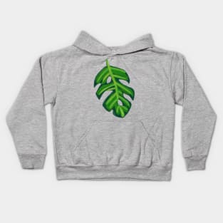 Little Gouache Monstera Leaf Kids Hoodie